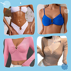 10 pieza de pinzas de bikini de aleación de 2 colores&nbsp;FIND-WR0012-88