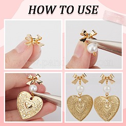 50 шт. 5-х цветная фурнитура для сережек-гвоздиков в виде банта из латуни&nbsp;KK-SP0001-47