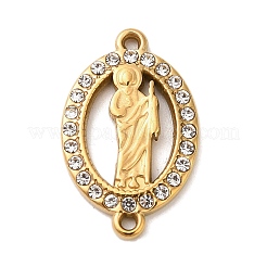 304 нержавеющая сталь стразы овальные с подвесками-соединителями Saint Jude&nbsp;STAS-H479-01G