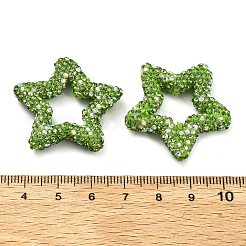 Звездообразные полимерные глиняные бусины со стразами&nbsp;CLAY-NH0001-06I