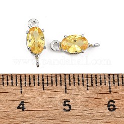 Ovale Verbindungsanhänger aus Messing mit Zirkonia-Pavé&nbsp;XGRQ2O264-437C-P