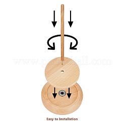 Hilandero giratorio de hilo de madera para tejer cinta&nbsp;DIY-WH0496-13