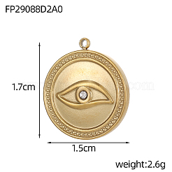 Подвески из нержавеющей стали 304 с кубическим цирконием&nbsp;STAS-OY007-15G