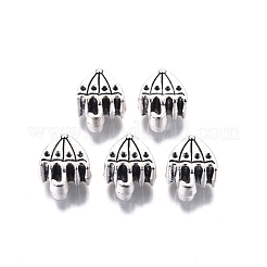 Alliage de style tibétain perles européennes supports strass&nbsp;TIBE-S314-105AS-RS