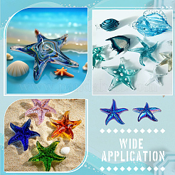 Figura decorativa de estrella de mar de cristal de cuarzo natural teñido para decoración del hogar&nbsp;DJEW-WH0039-181B
