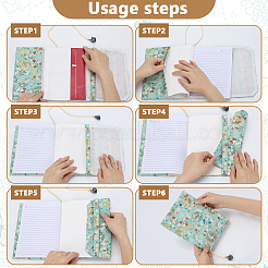 Обложка для книги из полиэстера с закладкой из веревки&nbsp;OFST-WH0012-001