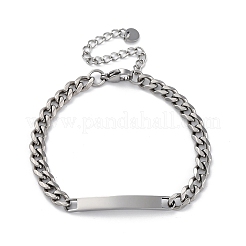 Pulseras de identificación de eslabones de cadena de acero inoxidable 304&nbsp;BJEW-K265-03P
