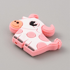 Коровьи силиконовые бусины&nbsp;SIL-WH0010-17A