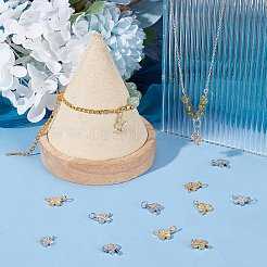 30 шт. 2-х цветные подвески из латуни с покрытием на стойке&nbsp;KK-BC0012-12