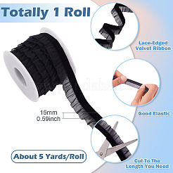 5 ярд эластичной бархатной органзовой ленты&nbsp;SRIB-TA0001-28C