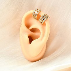 Латунные серьги-манжеты из прозрачного кубического циркония&nbsp;EJEW-F370-07G