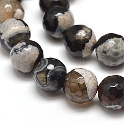 Tinti agata naturale perle tonde sfaccettato fili&nbsp;G-E269-05