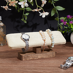 Espositori per braccialetti con barra a T in velluto con base in legno&nbsp;BDIS-WH0010-11A