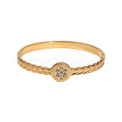 Brazaletes con bisagras de rhinestone de acero inoxidable 304&nbsp;FS-WG8BDCA-02