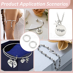 60 шт. 925 открытых кольца из стерлингового серебра&nbsp;STER-BC0002-57B