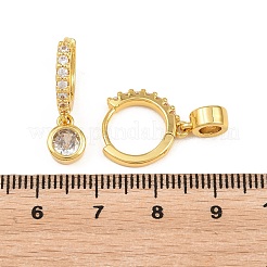 Pendientes colgantes de aro de latón con micro circonitas cúbicas.&nbsp;KK-Z166-15G-02