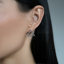 Pendientes de plata con forma de triángulo cuadrado geométrico s925&nbsp;GU8226-2