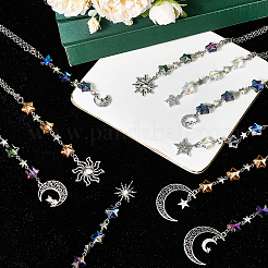 10 шт. 10 стиля подвесное украшение из сплава и стекла&nbsp;HJEW-SC0002-65