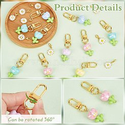 20 шт. 2 стиля подвески из акрилового стекла в виде цветов украшения&nbsp;HJEW-PH0001-82