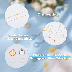 Наборы для изготовления сережек и ожерелья из латуни и железа с пустым куполом своими руками&nbsp;DIY-HS0001-05B