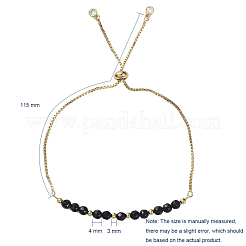 Bracelets coulissants réglables en agate noire teinte naturelle et chauffée&nbsp;BJEW-JB04929-01