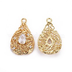 Латунные микро проложить кубического циркония подвески&nbsp;ZIRC-L070-54G