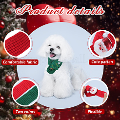 2 Stück 2 Farben Weihnachts-Polyester-Haustierschal&nbsp;AJEW-GF0012-46B