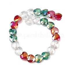 Chapelets de perles en verre transparent électrolytique&nbsp;GL-CBADAFE-01F