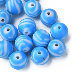 Непрозрачные полосатые акриловые бусины&nbsp;MACR-S373-27B-09