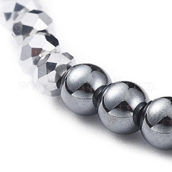 Граненые стеклянные браслеты из гальки&nbsp;BJEW-JB04650-01