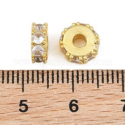 Perline di zirconi cubici trasparenti con pavé di ottone&nbsp;CU-CBA6A75-19A-G
