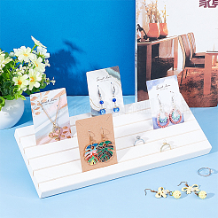 5-слотовая деревянная подставка для серег с наклоном назад&nbsp;EDIS-WH0021-36D