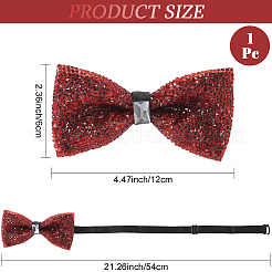 1шт полиэстер со стразами галстуки-бабочки для жениха&nbsp;AJEW-SP0003-32C