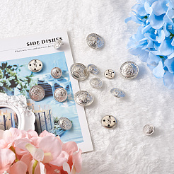 80шт 8 стиля латунные пуговицы с хвостовиком&nbsp;BUTT-TA0001-08S