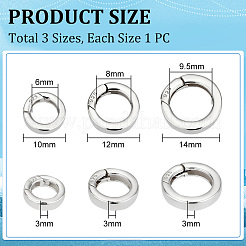 3 pz 3 stili 925 anelli a molla in argento sterling con 925 timbri&nbsp;STER-PH0001-54
