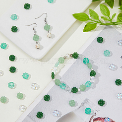 100 pièce de 4 styles de perles de verre peintes en aérosol&nbsp;GLAA-DC0001-51