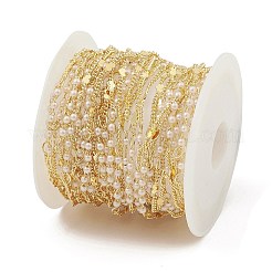 Цепочки из латуни в форме сердца и пластиковых жемчужных звеньев&nbsp;CHC-M025-34G