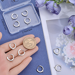 12 шт. латунная фурнитура для сережек-колец с микропаве из прозрачного кубического циркония&nbsp;EJEW-BBC0001-25P