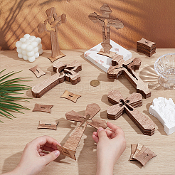 24 шт. деревянных украшений для демонстрации крестов&nbsp;DIY-WH0899-437