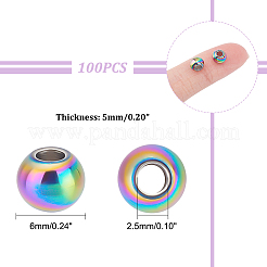 100 шт. бусины из нержавеющей стали марки 304&nbsp;STAS-UN0040-20B