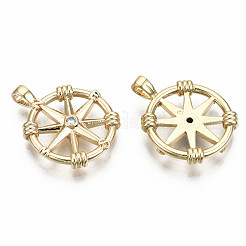 Латунные микропаве прозрачные подвески с фианитом&nbsp;KK-S356-214G-NF