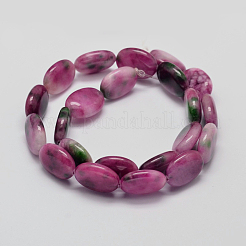 Teints malaisie naturel jade plat brins ovales de perles&nbsp;G-L395-32B