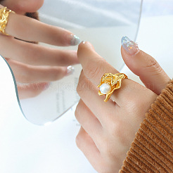 Открытые манжеты из нержавеющей стали с цветком WGAF2BA-02