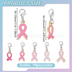 50 шт. 5-цветная информационная лента из сплава и эмали&nbsp;HJEW-PH01991