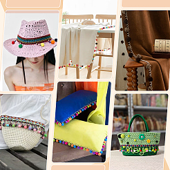 5 ярд полиэстеровой кружевной ленты с кисточками и помпонами&nbsp;OCOR-PH0007-51