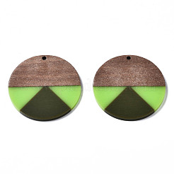 Pendentifs en bois de résine et de noyer&nbsp;RESI-S389-070A