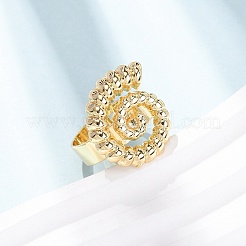 Открытые кольца из латуни с морской тематикой&nbsp;LS-RJEW-Z129-01G-04