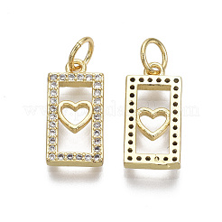 Pendenti in zirconi cubici trasparenti in micro pavè di ottone&nbsp;X-KK-R133-004-06G-NF