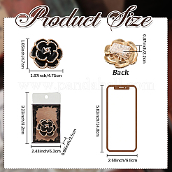 Blumenclips aus Emaille- und Kunststoffperlen&nbsp;AJEW-WH20130-221A-01
