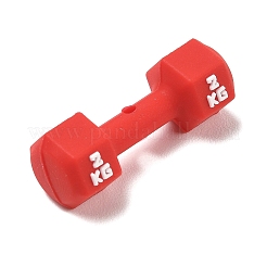 Cuentas focales de silicona con temática de equipos de gimnasio&nbsp;SL-CBAE849-03B